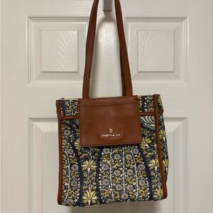 Spartina 449 Floral Blue and Brown Tote